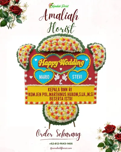 Karangan Papan Bunga Pernikahan di Tembelangunung